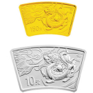 China-2012-Fan-Dragon-Gold-Silver-Set