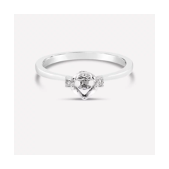 18K/750簡約白色黃金鑽石戒指托