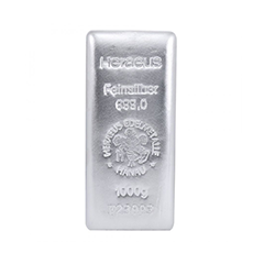 賀利氏99.9%銀條 (經典) 1公斤 (26.7172兩, 附賀利氏證書) (非全新)