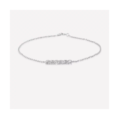 18K/750簡約精巧白色黃金鑽石手鏈
