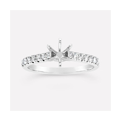 18K/750高貴密鑲白色黃金鑽石戒指托
