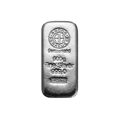 賀利氏99.9%銀條500克 (13.3586兩) (非全新)