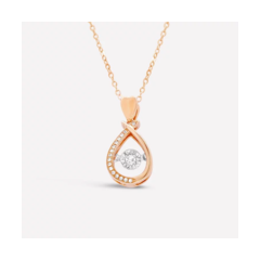 18K/750躍動水滴紅色黃金鑽石項鍊
