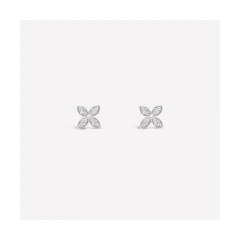 18K/750白色黃金丁香鑽石耳環
