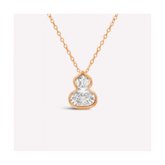 18K/750紅色黃金葫蘆包鑲鑽石項鍊
