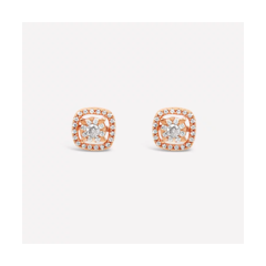 18K/750紅色黃金可拆式花形鑽石耳環
