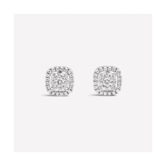 18K/750典雅可拆式閃耀白色黃金鑽石耳環
