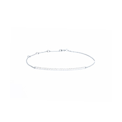 18K/750簡約白色黃金排鑽手鍊