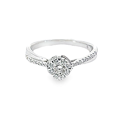 18K/750璀璨白色黃金鑽石戒指