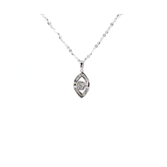 18K/750高貴白色黃金鑽石鍊墜