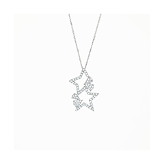 18K/750星輝白色黃金鑽石項鍊