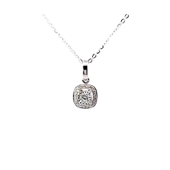 18K/750閃耀白色黃金鑽石鍊墜