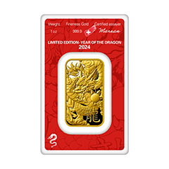 賀利氏2024農曆生肖 - 龍年99.99%壓鑄金條1盎司(0.831兩)