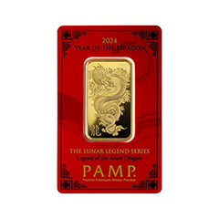 瑞士2024 PAMP生肖龍年 (月亮傳說系列) - 青龍傳說99.99%壓鑄金條1盎司