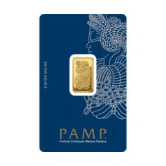 瑞士PAMP財富女神99.99%壓鑄金條5克 (0.1336兩)