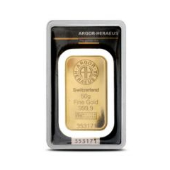 賀利氏99.99%壓鑄金條50克 (1.3359兩)