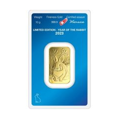 賀利氏2023農曆生肖 - 兔年99.99%壓鑄金條10克