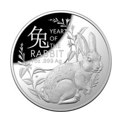 澳洲2023兔年生肖99.9%精鑄拱形銀幣1盎司